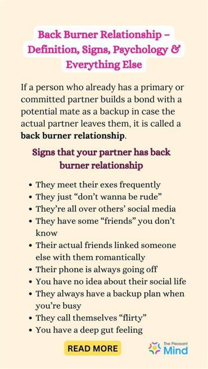 Is having ‘back burner’ relationship with someone that bad? Back Burner relationship
