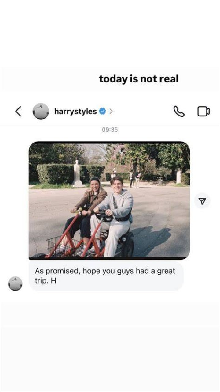 Harry Styles on a vacation.