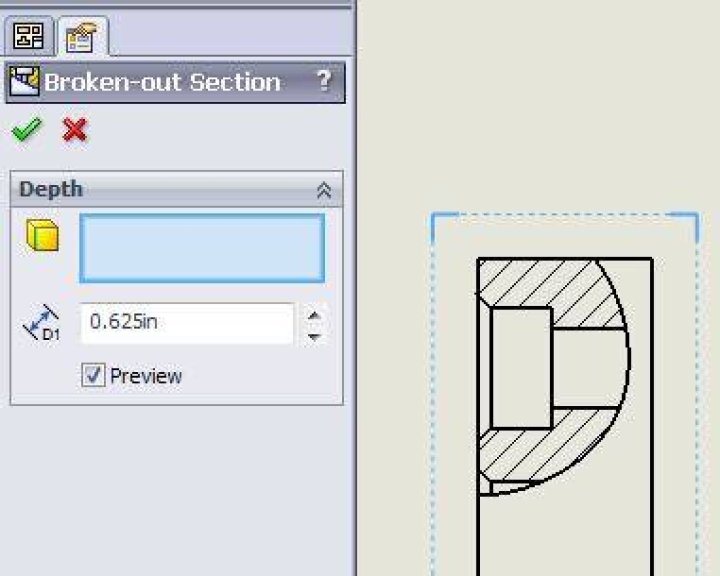 How do I add a broken section in Solidworks?