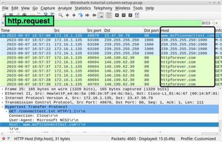 How do I add a column in Wireshark?