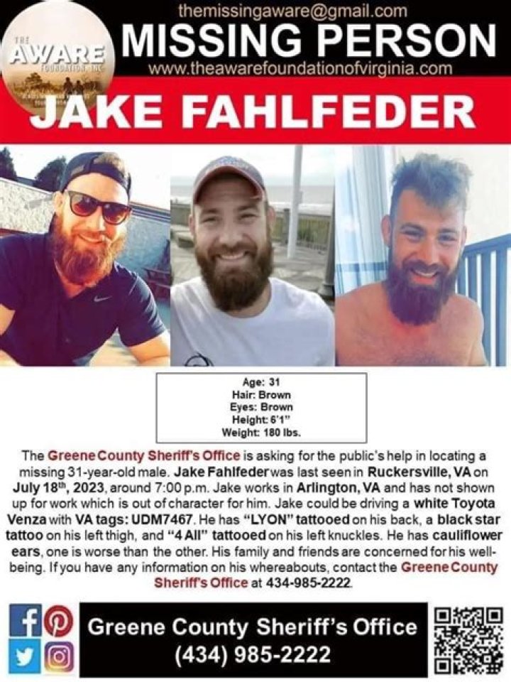 Jake Fahlfeder Missing