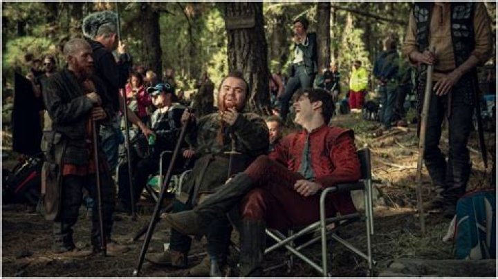 Joey Batey behind the scenes of The Witcher: Blood Origin. Cr: Netflix