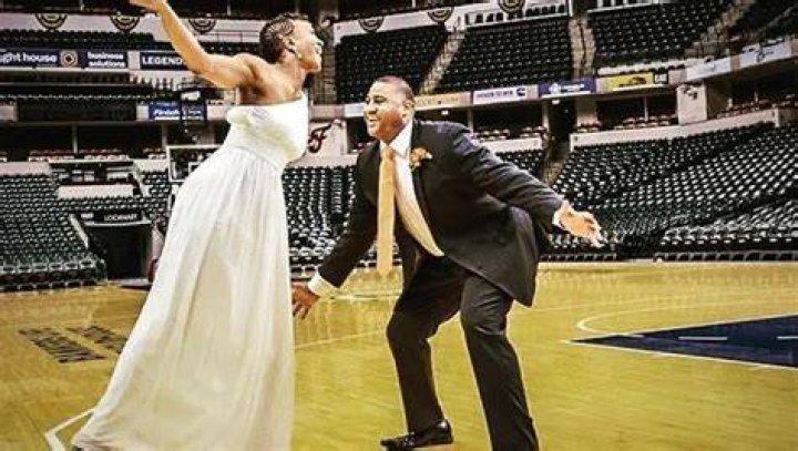 Parnell Smith in the marriage ceremony with Tamika Catchings