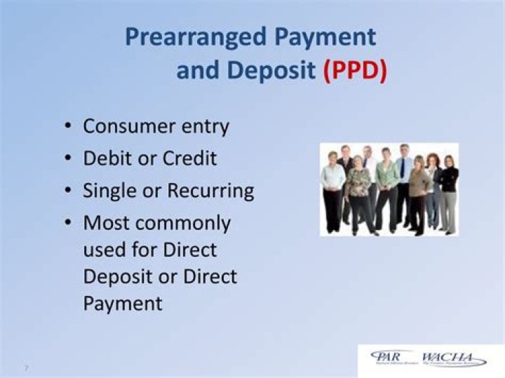 What is a prearranged payment and deposit entry?