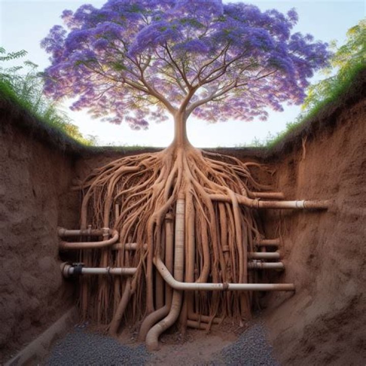 What is the root system of a jacaranda tree?