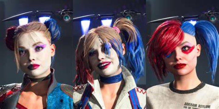 What side is blue on Harley Quinn?